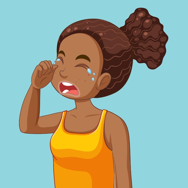 Free Vector african american teenage girl expressing emotional pain