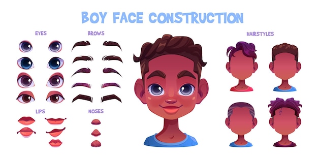 African boy face construction set