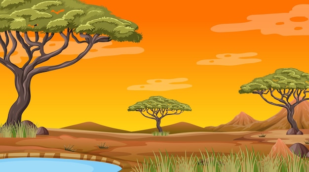 African forest landscape background