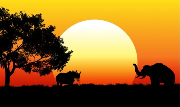 Free Vector african safari scene