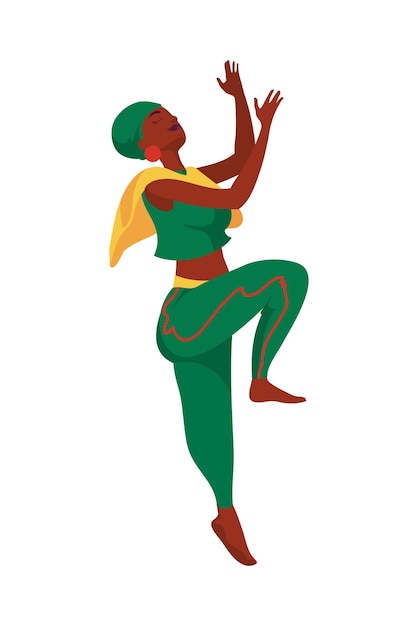 Free vector afro woman celebrating icon isolated