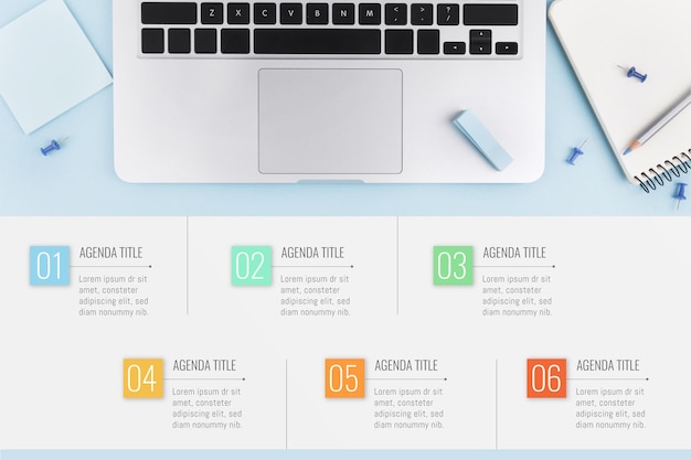 Agenda chart infographic concept