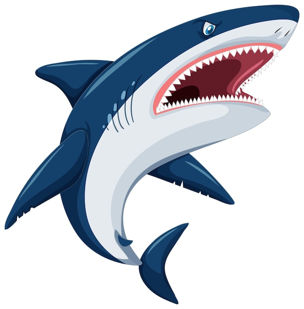 Free Vector aggressive great white shark cartoon