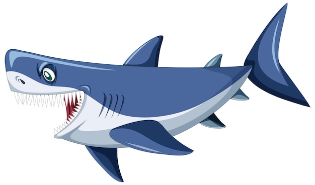 Free Vector aggressive great white shark cartoon