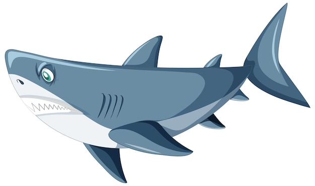 Free Vector aggressive great white shark cartoon