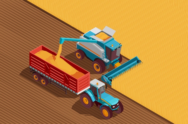 Free Vector agricultural machines background