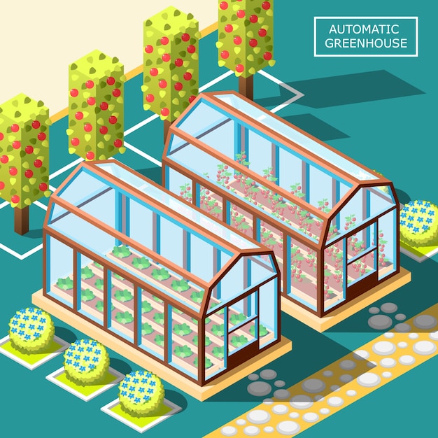 Free Vector agricultural robots isometric composition