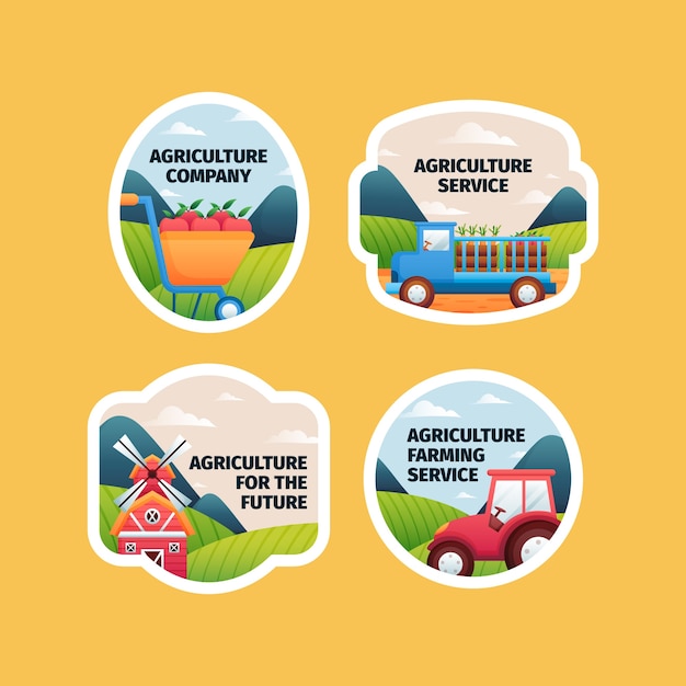 Free Vector agriculture business company labels collection