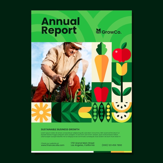 Free Vector agriculture company annual report