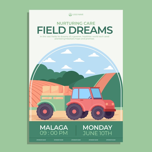 Free Vector agriculture company  poster template