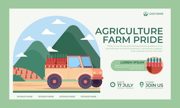 Free Vector agriculture company webinar template