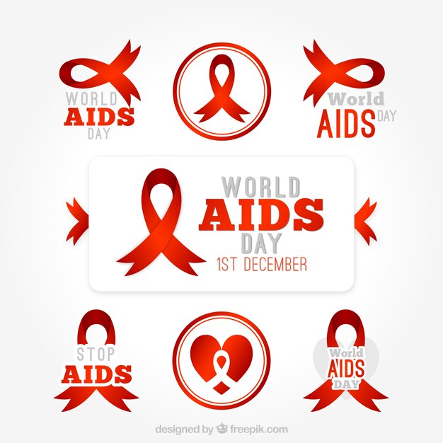 aids day label set