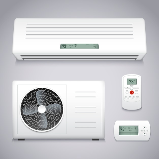 Free Vector air conditioner set