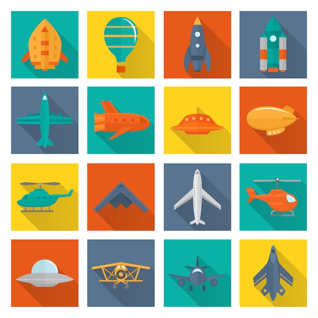 Air transport icons collection