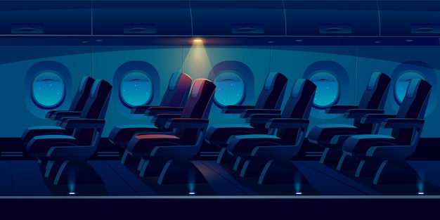 Free Vector airplane cabin at night