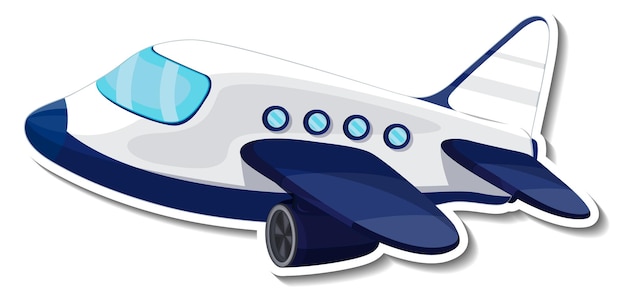 Free Vector airplane cartoon sticker on white background