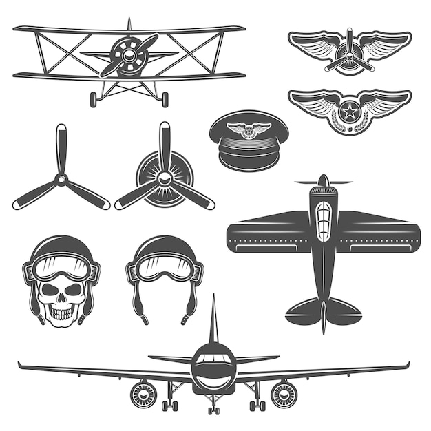 Free vector airplane elements set