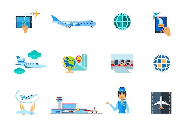 Airplane icon set