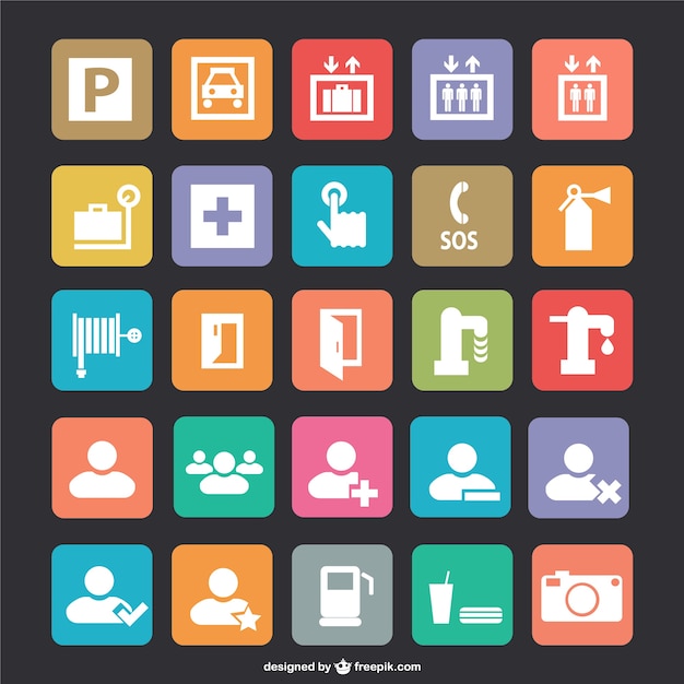 Airport elements icons