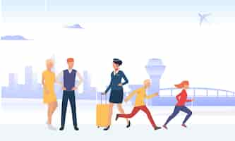 Free vector airport employee carrying luggage