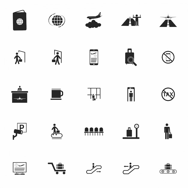 Airport icon set