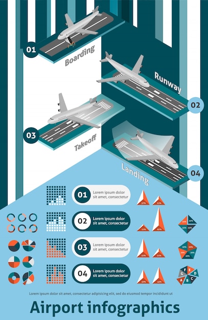 Free Vector airport infographic set