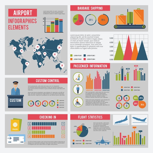 Airport Infographics Set