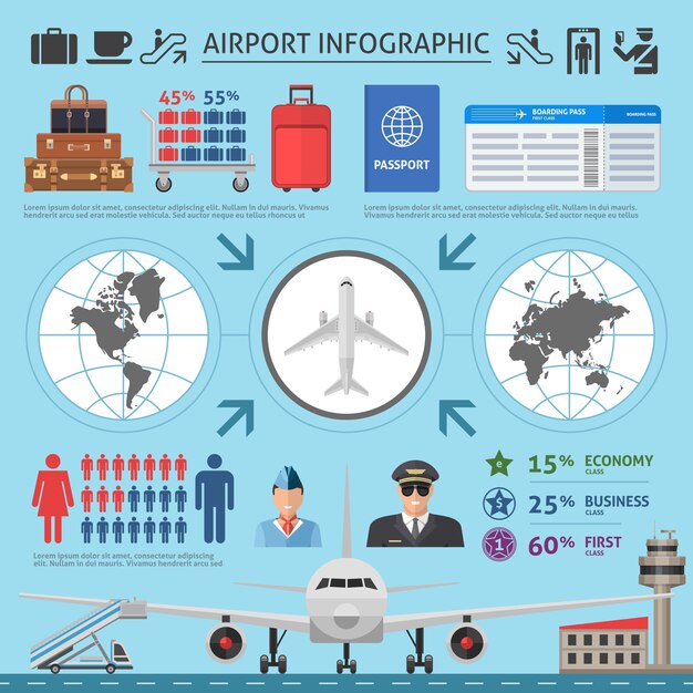 Airport Infographics Template