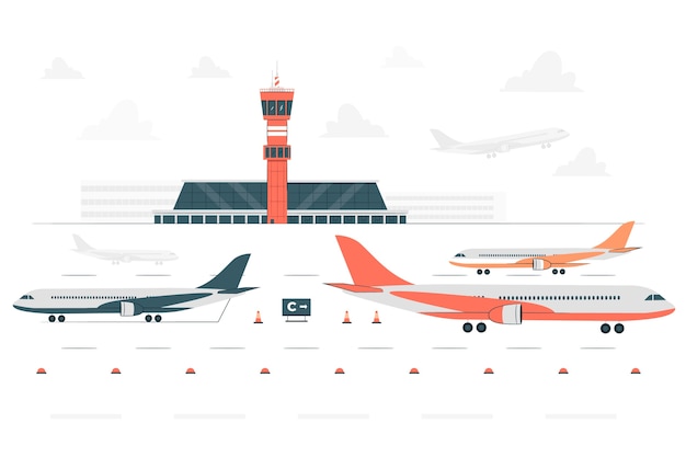 Airport runway concept illustration