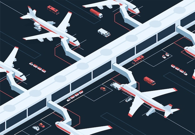 Airport Terminal Jets Composition