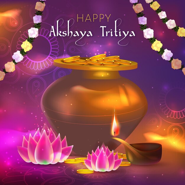 Akshaya tritiya event illustration with coins