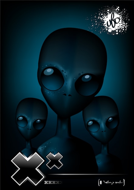 Free Vector alien poster template