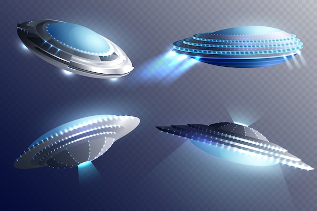 Free Vector alien spaceships set