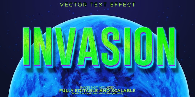 Alien text effect editable space and invasion text style