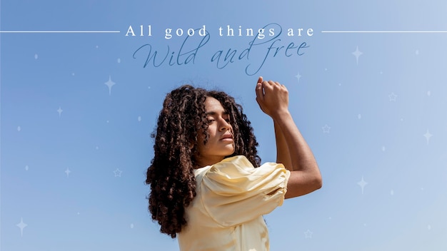 Free Vector all good things are wild and free quote