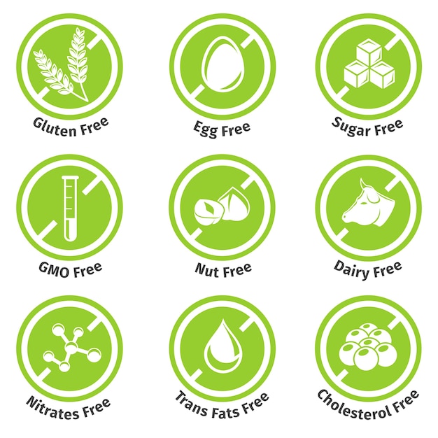 Allergen free products labels set