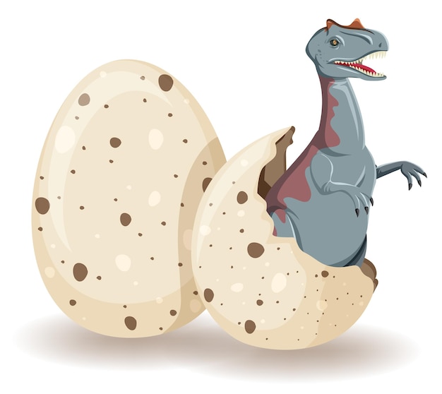 Allosaurus hatching from egg