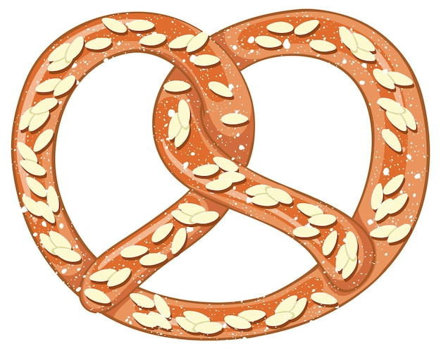 Free Vector almond pretzel bread islated