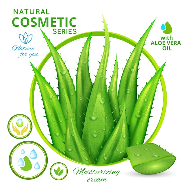 Free Vector aloe vera natural cosmetics poster