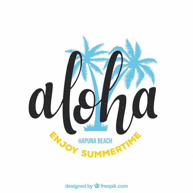 Aloha background with palm trees