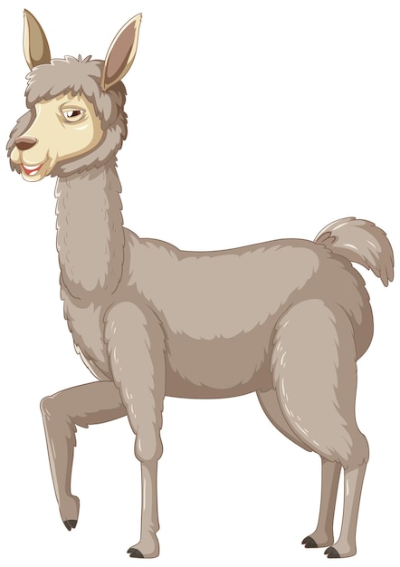 An alpaca on white background