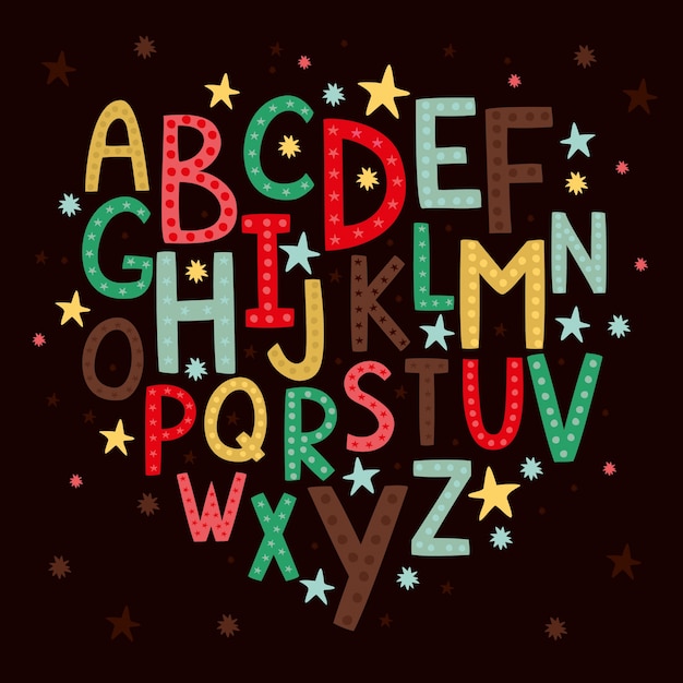 Free vector alphabet for children