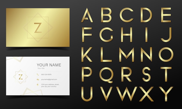 Free Vector alphabet collection in golden color