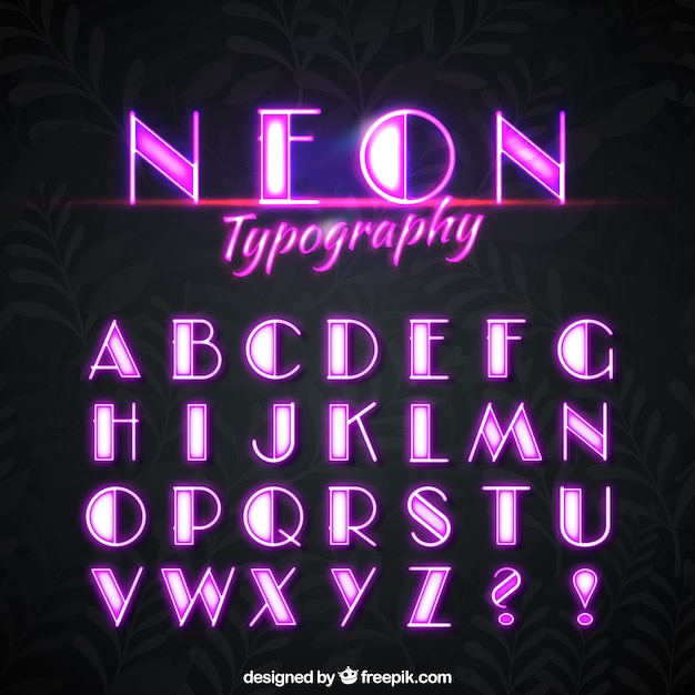 Alphabet neon of pink lights