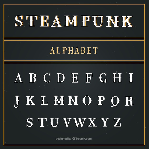 Free Vector alphabet in steampunk style