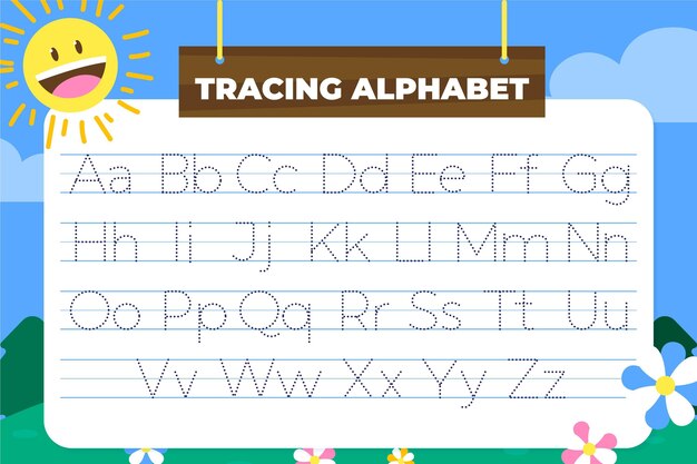 Alphabet tracing template