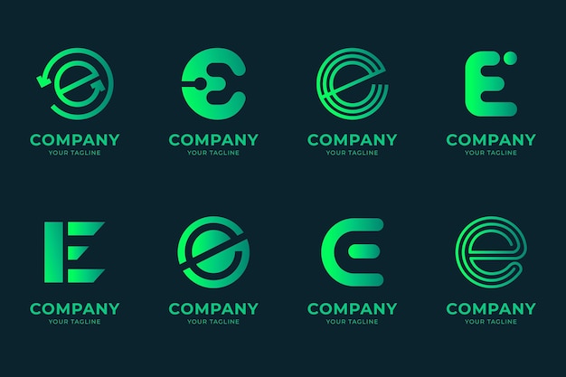 Free Vector alphabetical letter e logo collection