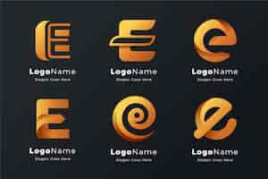 Free vector alphabetical letter e logo collection