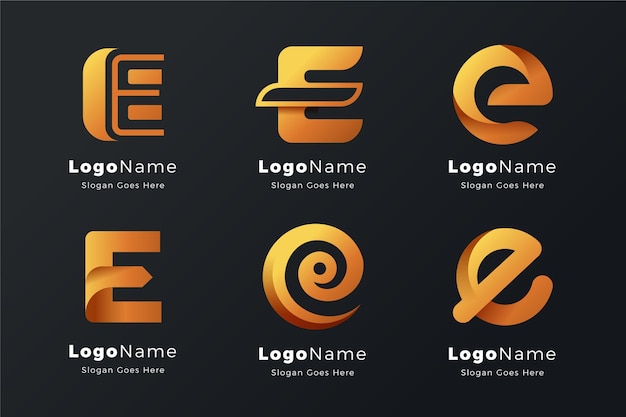 Free Vector alphabetical letter e logo collection