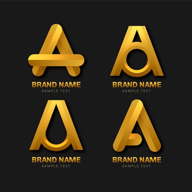 Free Vector alphabetical letter a logo collection